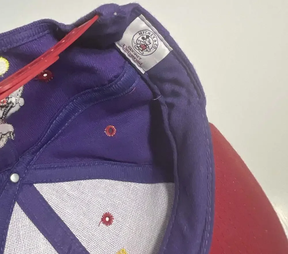 Vintage Mickey & Co Disney MM Logo Snapback Hat Purple‎ Red